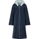 Cawö Cawo Dames  Home Badjas met Capuchon en ritssluiting Doubleface 40/42 sea