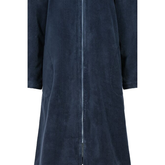 Cawo Dames  Home Badjas met Capuchon en ritssluiting Doubleface 44/46 sea