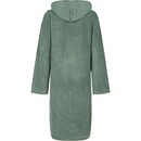 Cawö Cawo Dames  Home Badjas met Capuchon en ritssluiting Doubleface 48/50 fjord