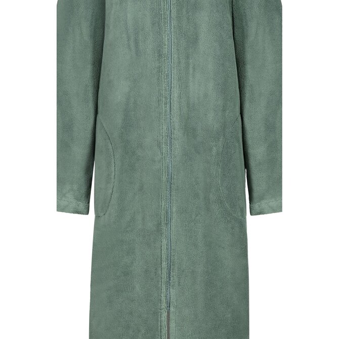 Cawo Dames  Home Badjas met Capuchon en ritssluiting Doubleface 48/50 fjord