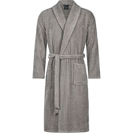 Cawo Heren  Home Badjas met Sjaalkraag Uni 48 6508 graphit