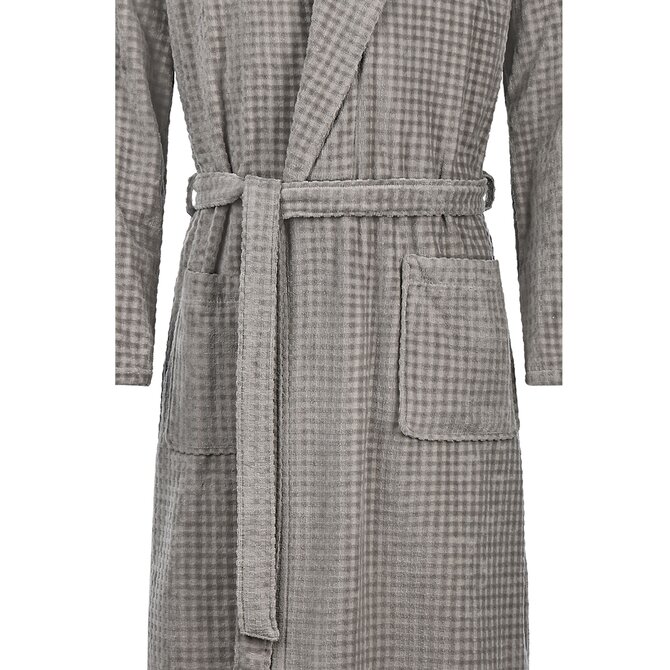 Cawo Heren  Home Badjas met Sjaalkraag Uni 48 6508 graphit