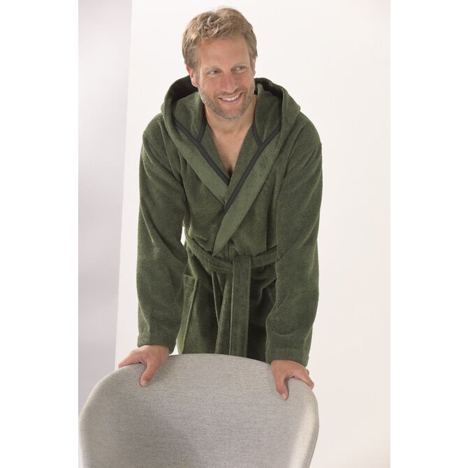 Cawo Heren  Home Badjas met Capuchon Uni S field