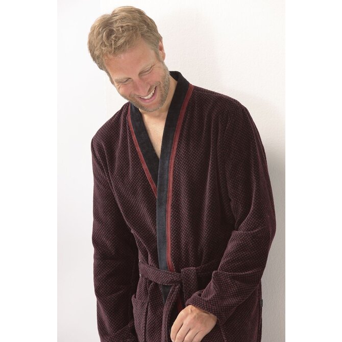 Cawo Heren  Home Kimono  60 rood-zwart