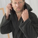 Cawö Cawo Heren  Home Badjas met Capuchon Uni L basalt