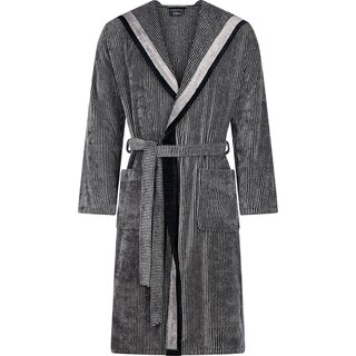 Cawo Heren Home Badjas met Capuchon 48 5841 natuur-zwart