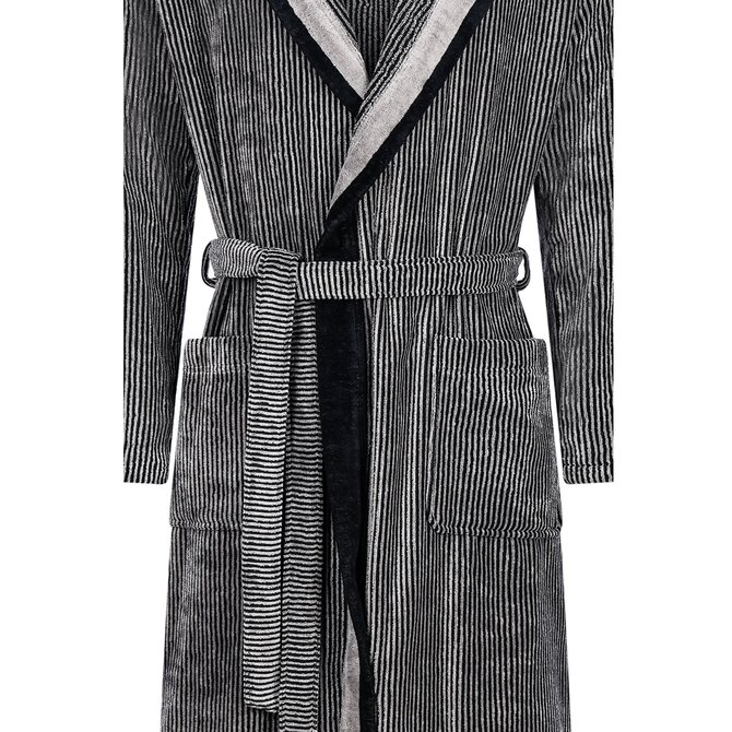 Cawo Heren  Home Badjas met Capuchon  56 natuur-zwart