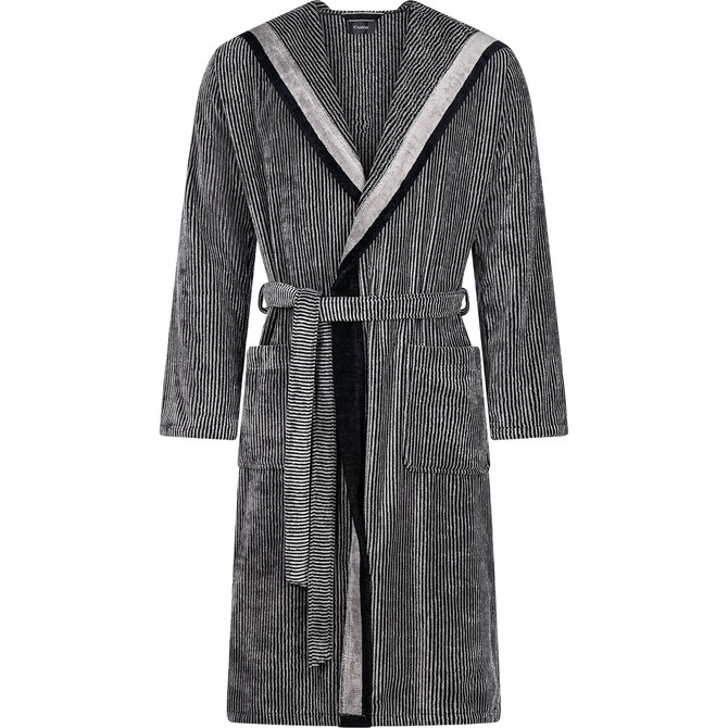 Cawo Heren  Home Badjas met Capuchon  58 natuur-zwart