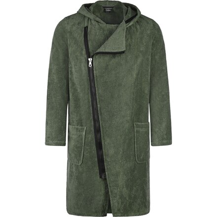 Cawo Heren Home Basjas met rits Uni 6516 S field-zwart