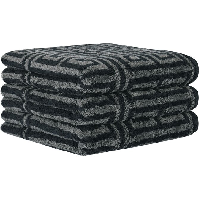 Cawo Noblesse Elegance Allover print Badlaken 80/150 zwart Cawo Noblesse Elegance Allover print Badlaken 80/150 zwart