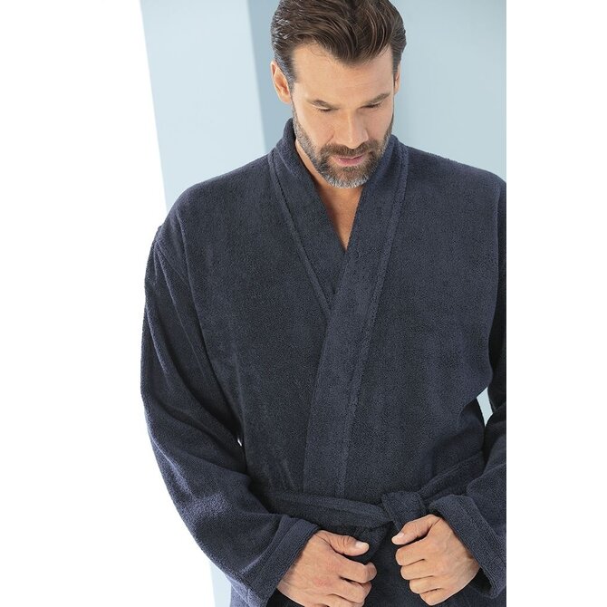 Cawo Heren Home Kimono Uni 828 L blau