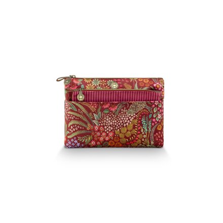 Pip Studio Caryn Cosmetic Bag Combi Querida Velvet Red 26x7.5x18cm/22x1x13cm