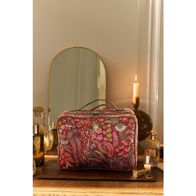 Pip Studio Casey Beauty Case Querida Velvet Red 27x10x19cm