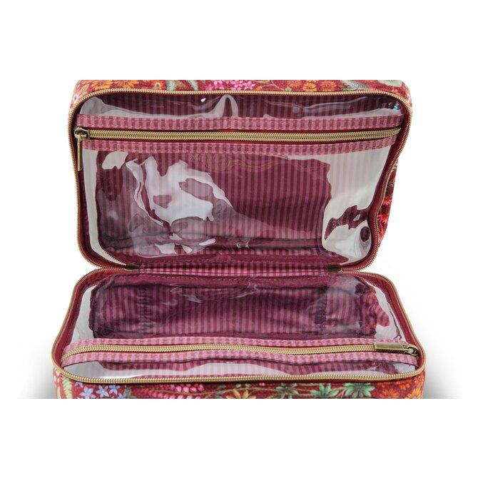 Pip Studio Casey Beauty Case Querida Velvet Red 27x10x19cm