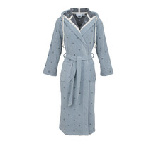 Carl Ross Dames Badjas Velours met Capuchon 623300 Iceblue/Basalt 44/46