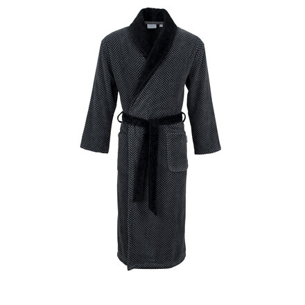 Carl Ross Heren Badjas Sjaalkraag 612200 Deep Black/Basalt 48/50