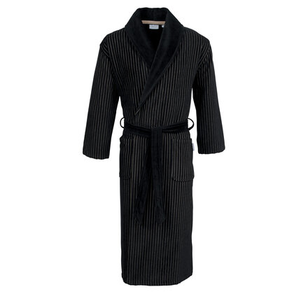 Carl Ross Heren Badjas Sjaalkraag 582200 Deep Black/Khaki 52/54