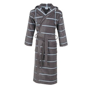 Carl Ross Heren Badjas Velours met Capuchon 610300 Basalt/Iceblue 48/50