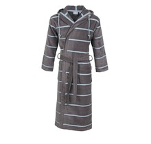 Carl Ross Heren Badjas Velours met Capuchon 610300 Basalt/Iceblue 60/62