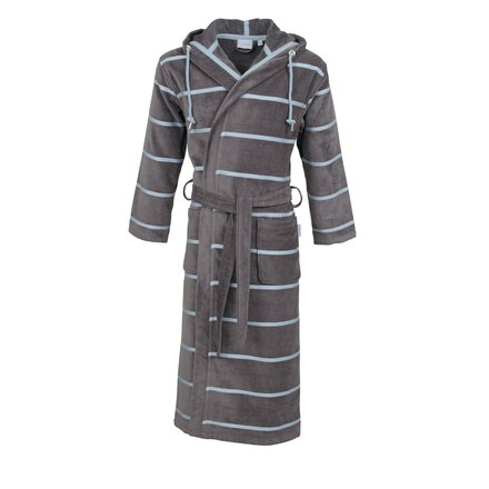 Carl Ross Heren Badjas Velours met Capuchon 610300 Basalt/Iceblue 60/62