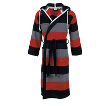 Carl Ross Unisex Badjas Velours met Capuchon 640300 Nightblue/Intensered S