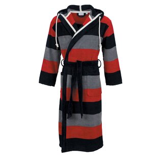 Carl Ross Unisex Badjas Velours met Capuchon 640300 Nightblue/Intensered M