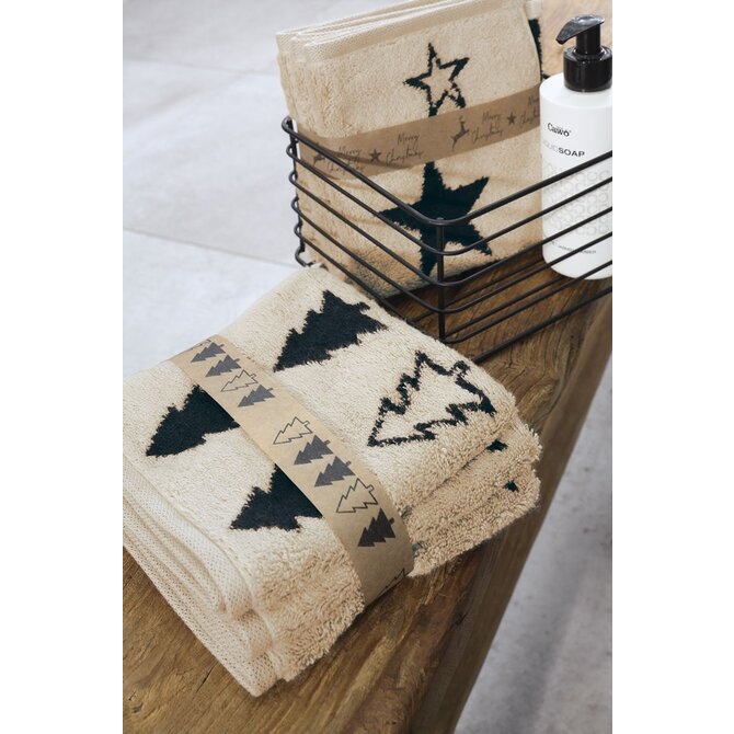 Cawo Christmas Edition 792 Stars Handdoek schwarz