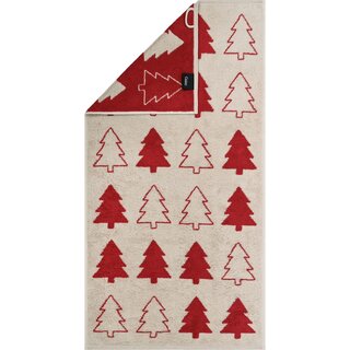 Cawo Christmas Edition 794 Fir trees Handdoek rot