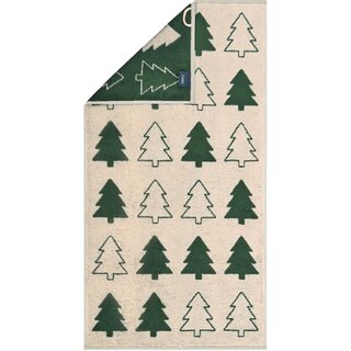 Cawo Christmas Edition 794 Fir trees Handdoek beige