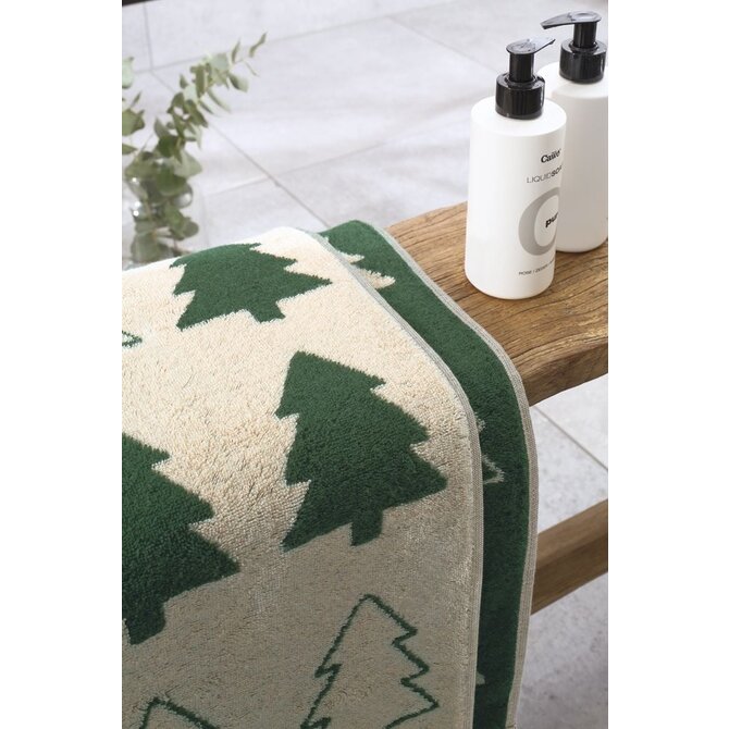 Cawo Christmas Edition 794 Fir trees Handdoek beige