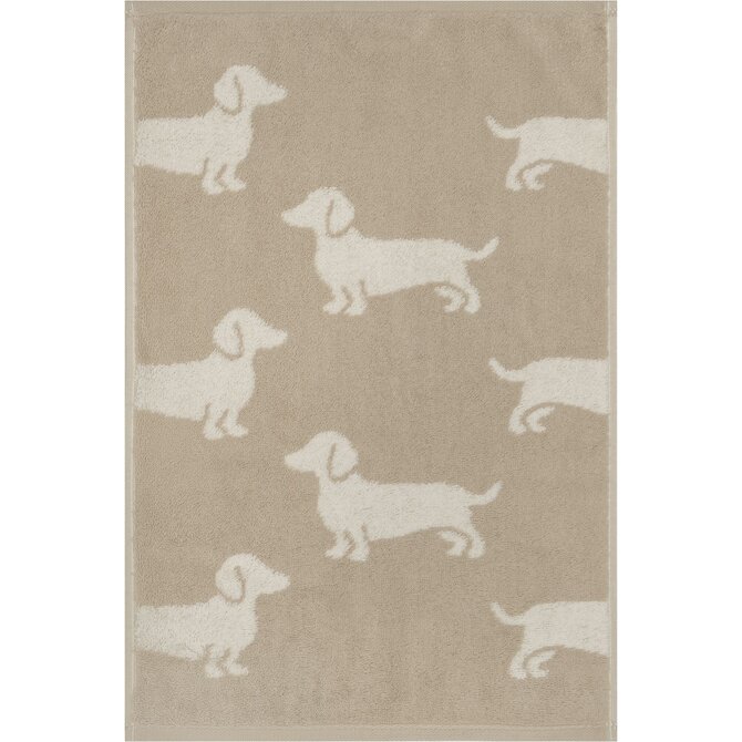 Cawo We love Dogs gemustert 6246 Gastendoekje 30x50 natur/beige