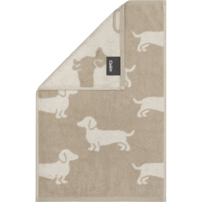 Cawo We love Dogs gemustert 6246 Gastendoekje 30x50 natur/beige