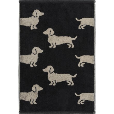Cawo We love Dogs gemustert 6246 Handdoek 50x100 schwarz/beige