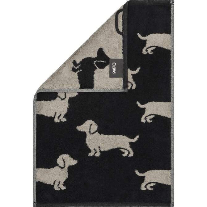 Cawo We love Dogs gemustert 6246 Handdoek 50x100 schwarz/beige Cawo We love Dogs gemustert 6246 Handdoek 50x100 schwarz/beige