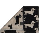 Cawö Cawo We love Dogs gemustert 6246 Handdoek 50x100 schwarz/beige