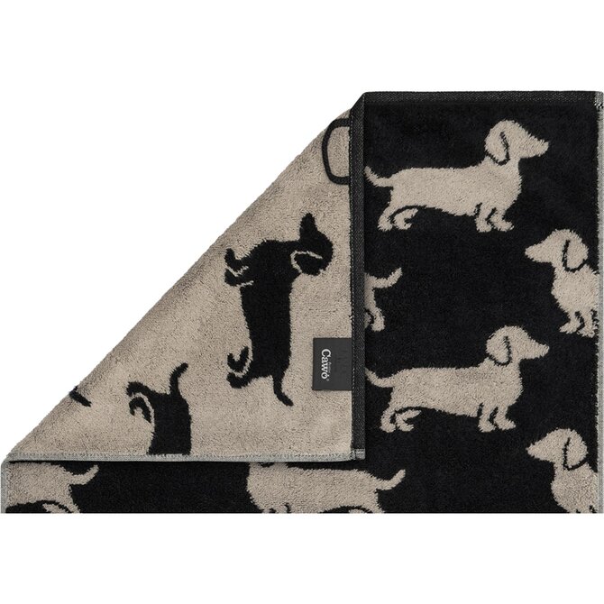 Cawo We love Dogs gemustert 6246 Handdoek 50x100 schwarz/beige Cawo We love Dogs gemustert 6246 Handdoek 50x100 schwarz/beige