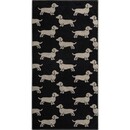 Cawö Cawo We love Dogs gemustert 6246 Badlaken 80x150 schwarz/beige
