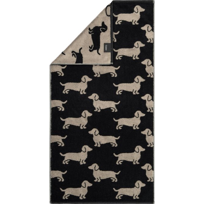Cawo We love Dogs gemustert 6246 Badlaken 80x150 schwarz/beige Cawo We love Dogs gemustert 6246 Badlaken 80x150 schwarz/beige