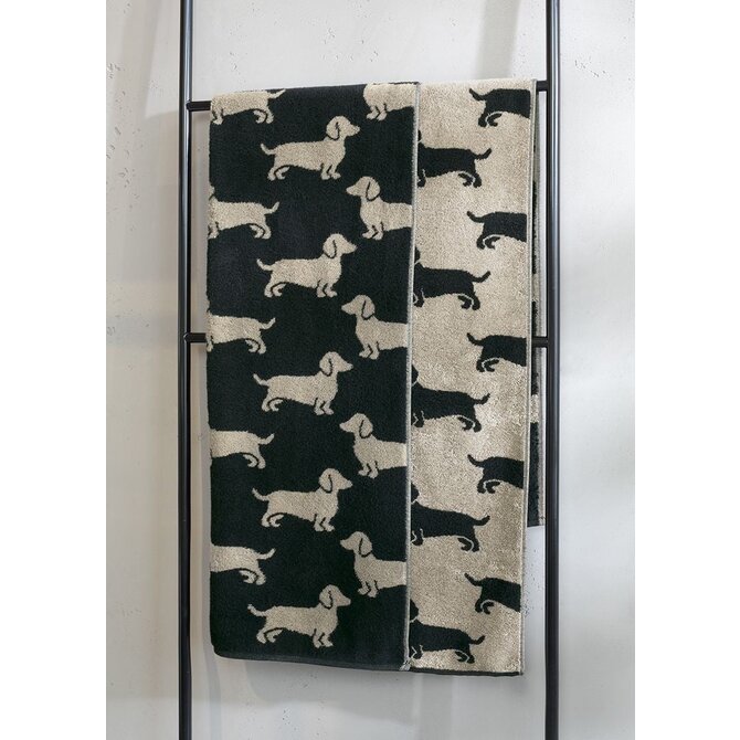 Cawo We love Dogs gemustert 6246 Gastendoekje 30x50 schwarz/beige Cawo We love Dogs gemustert 6246 Gastendoekje 30x50 schwarz/beige