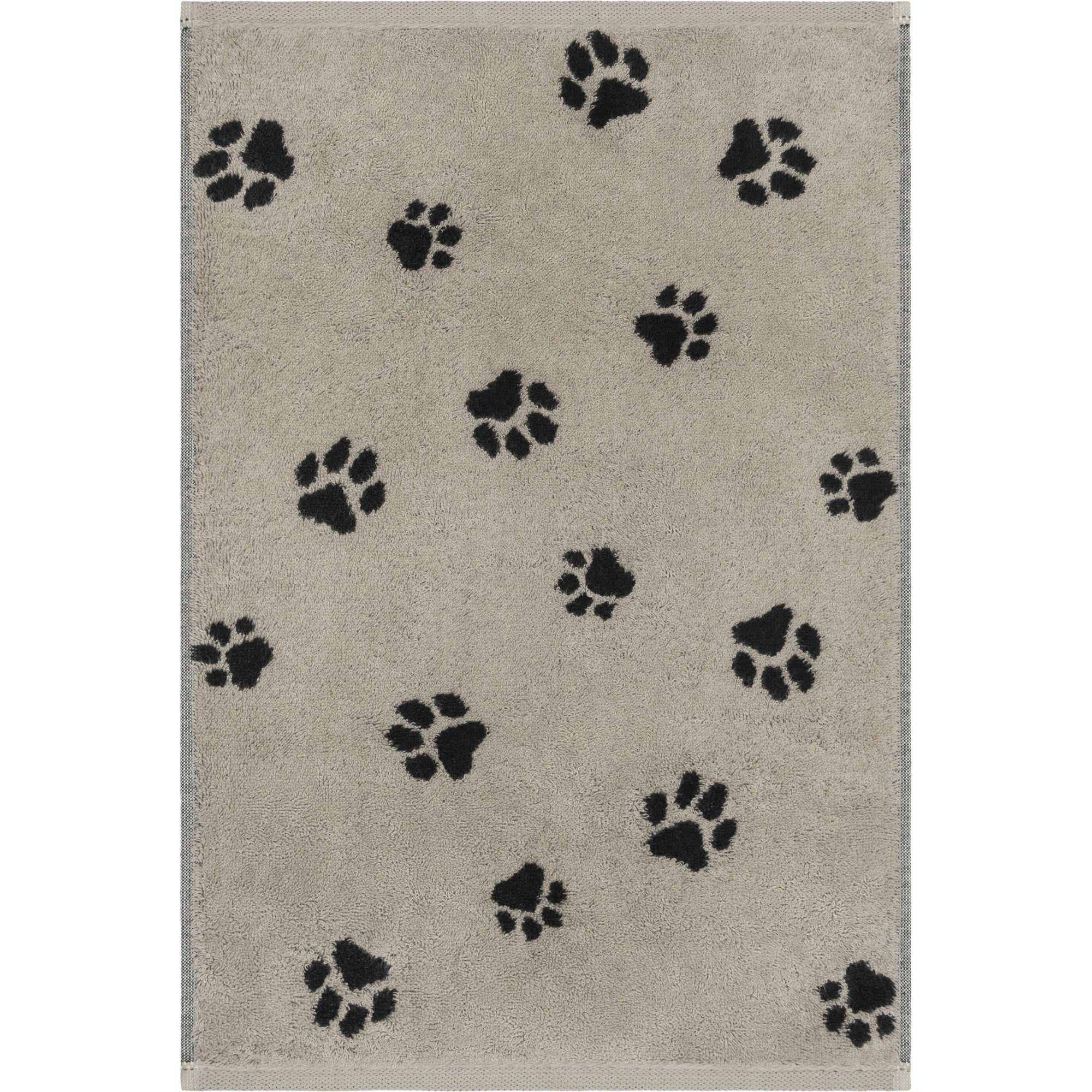 Cawö Cawo We love Dogs gemustert 6247 Handdoek 50x100 schwarz/beige