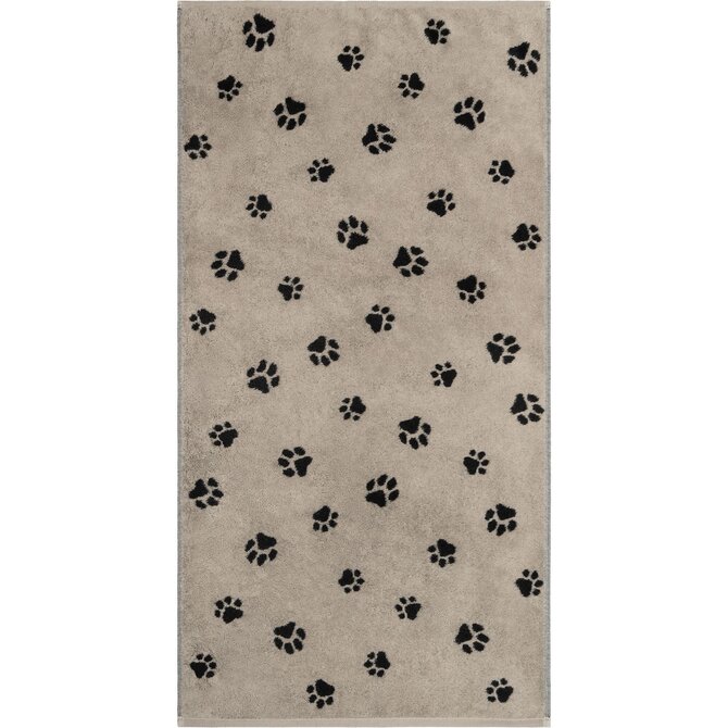 Cawo We love Dogs gemustert 6247 Badlaken 80x150 schwarz/beige