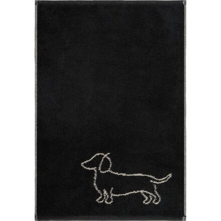 Cawo We love Dogs gemustert 6248 Gastendoekje 30x50 schwarz/beige
