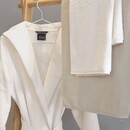 Cawö Cawo Home Dames Badjas met Capuchon 6219 natur M