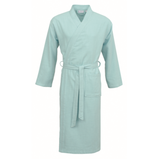 Carl Ross Unisex Badjas Kimono 38100 Ocean blue/Offwhite XL