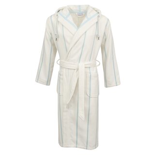 Carl Ross Unisex Badjas met Capuchon 35300 Offwhite/Ocean Blue M