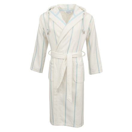Carl Ross Unisex Badjas met Capuchon 35300 Offwhite/Ocean Blue L