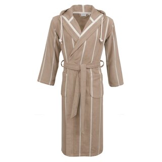 Carl Ross Unisex Badjas met Capuchon 35300 Khaki/Offwhite XL