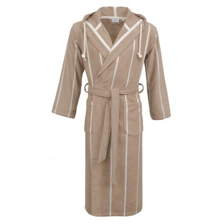 Carl Ross Unisex Badjas met Capuchon 35300 Khaki/Offwhite XL