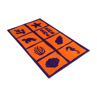 Vossen Strandlaken sea animals 100x180 orange
