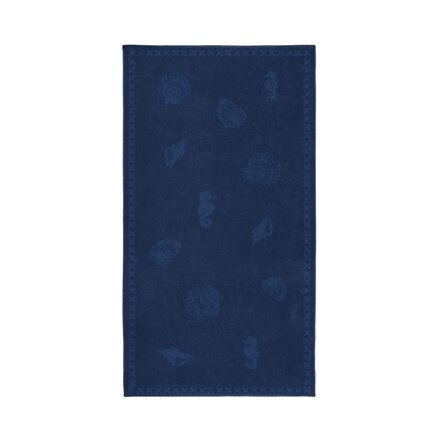 Seahorse Strandlaken Shells Navy 100x200